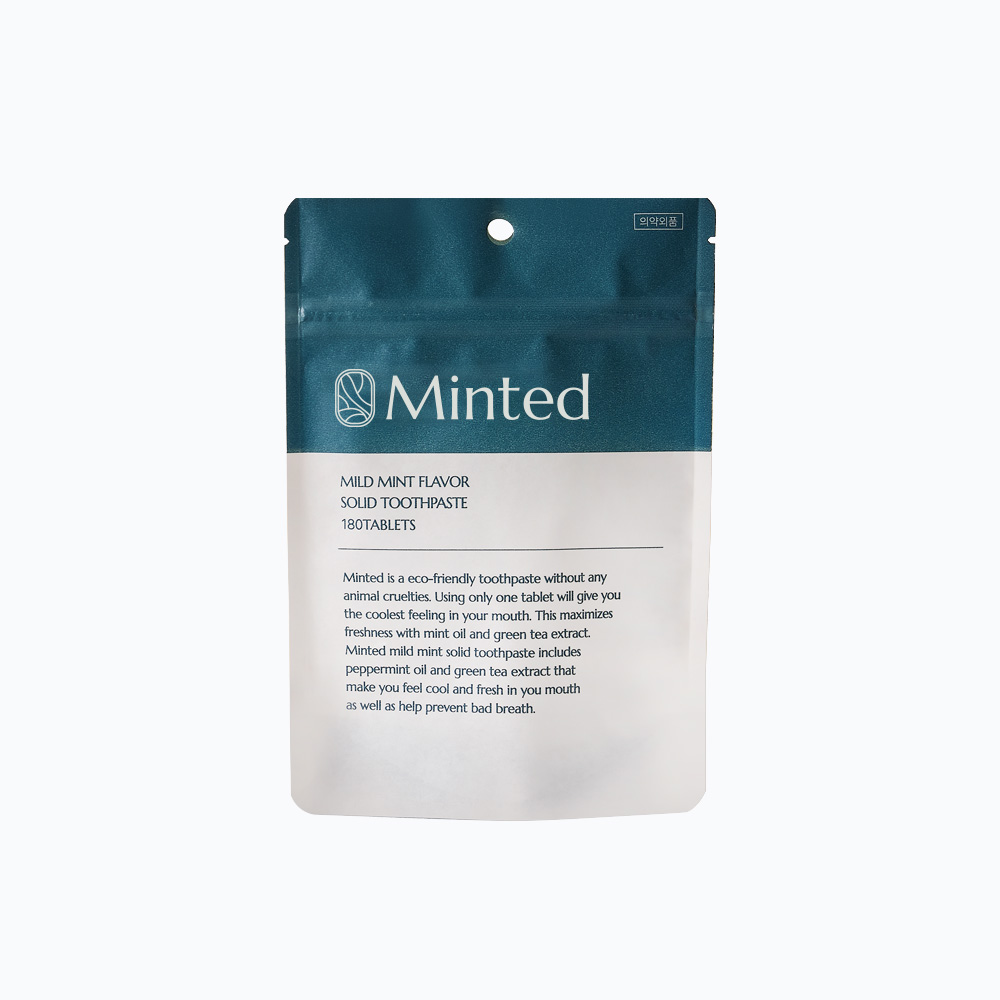 [민티드] 마일드민트 고체치약 리필형 180정 (3개월분)