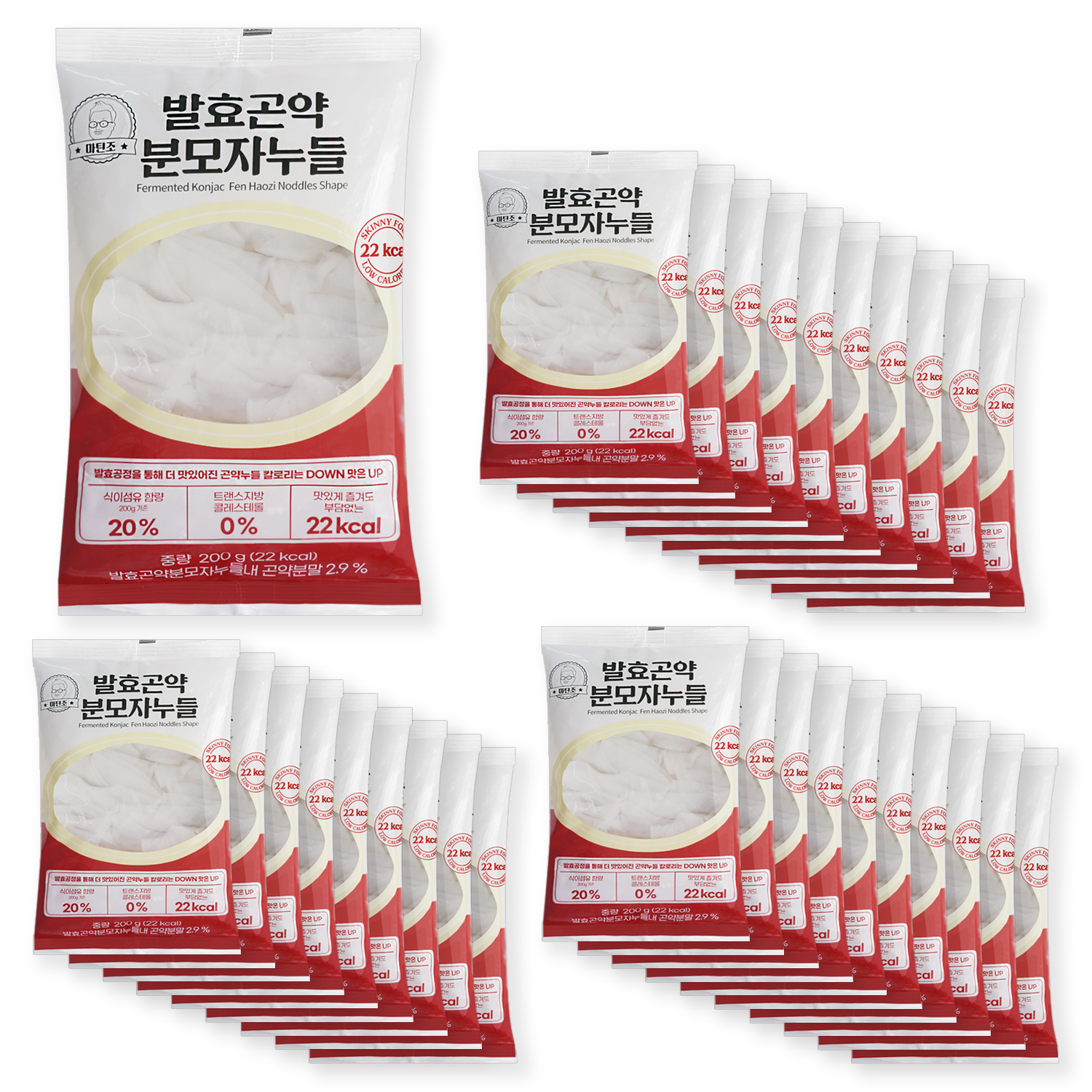 100g당 11kcal 마틴조 발효곤약 분모자누들 200g x 30팩 - 상품 이미지