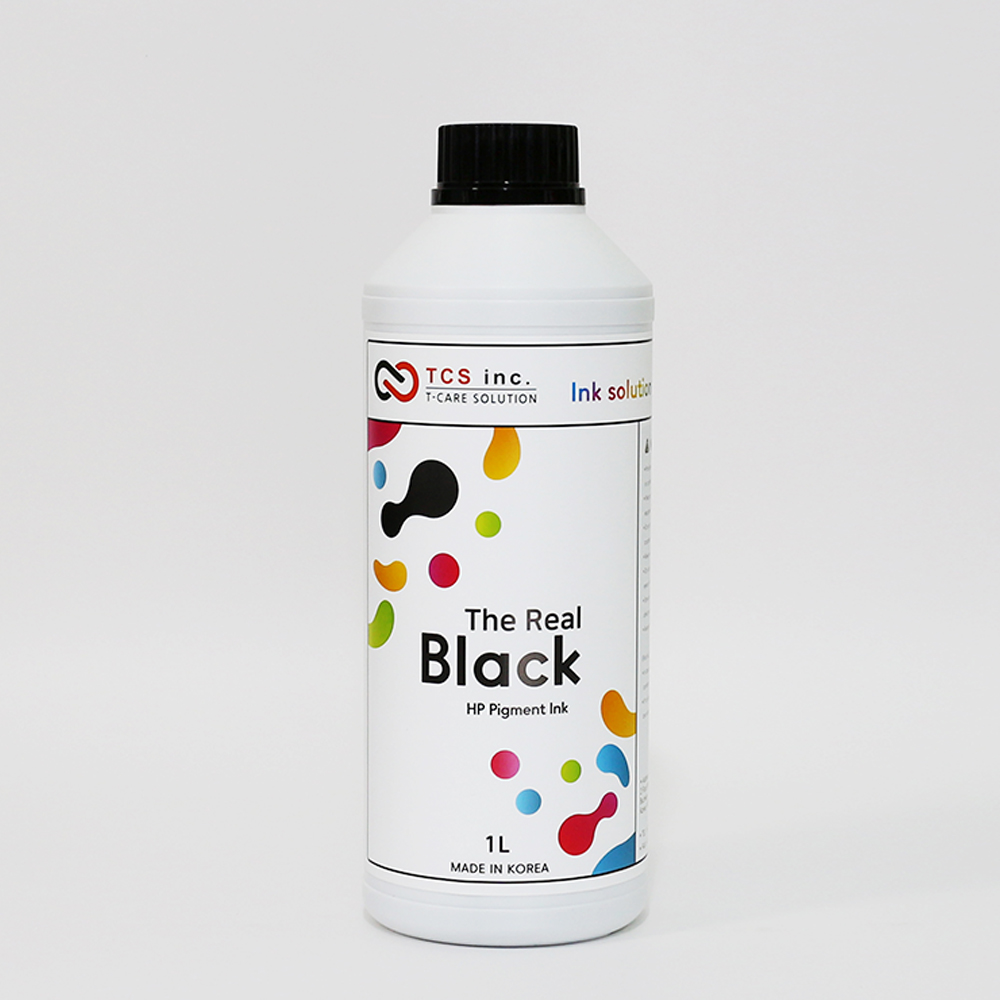 TCS 더리얼잉크 블랙 안료 Pigment black 무한잉크 HP CANON 리필잉크 1L 대용량