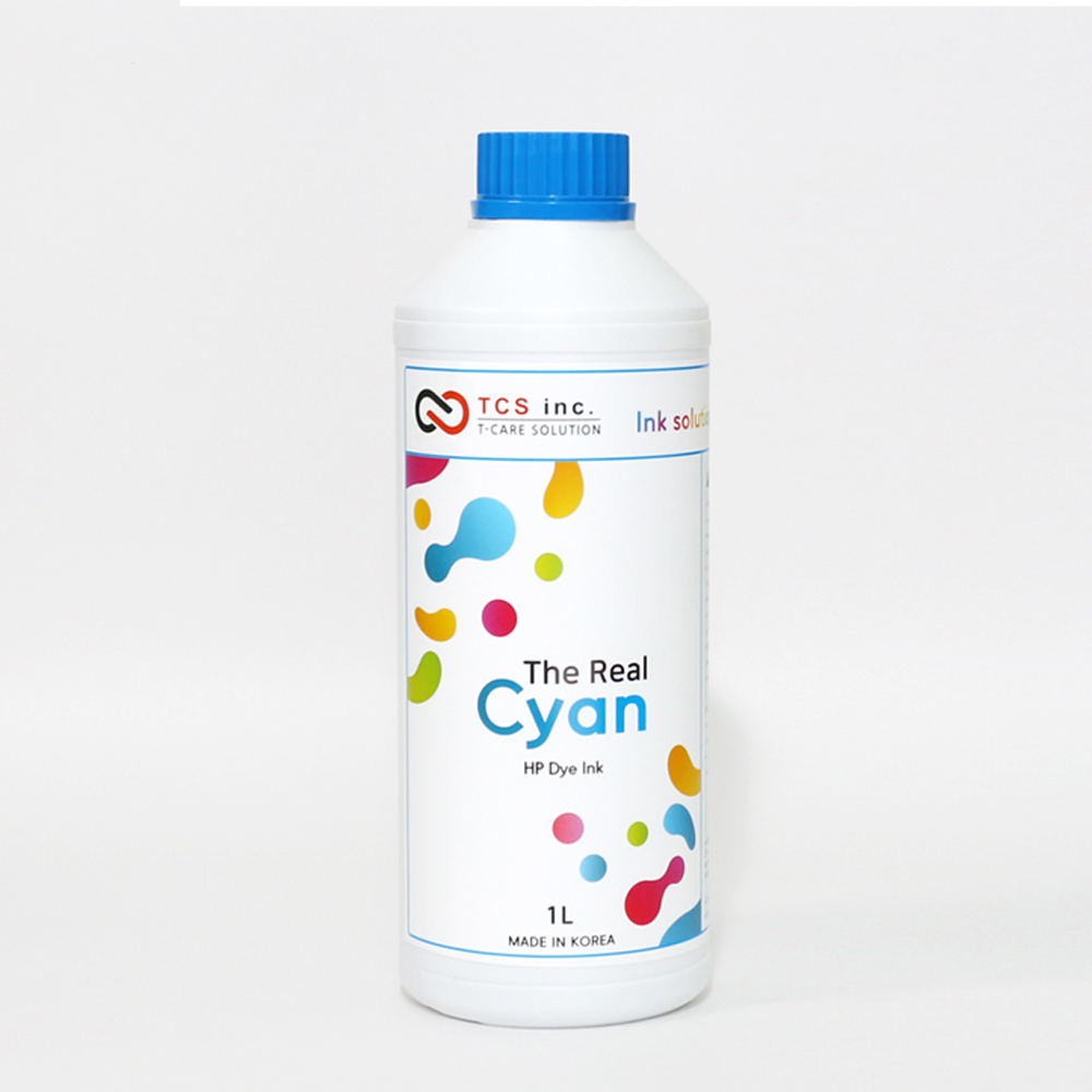 TCS 더리얼잉크 시안 염료 Dye Cyan 무한잉크 HP CANON 리필잉크 1L 대용량