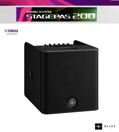 [야마하스토어] STAGEPAS 200BTR 휴대용 PA 시스템 + 링크케이블증정  야마하 블루투스 충전식 앰프내장형스피커 PAS200BTR