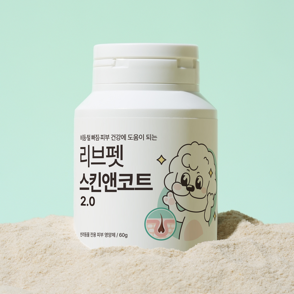 리브펫 스킨앤코트 고양이 강아지 피부 영양제 60g, 1개