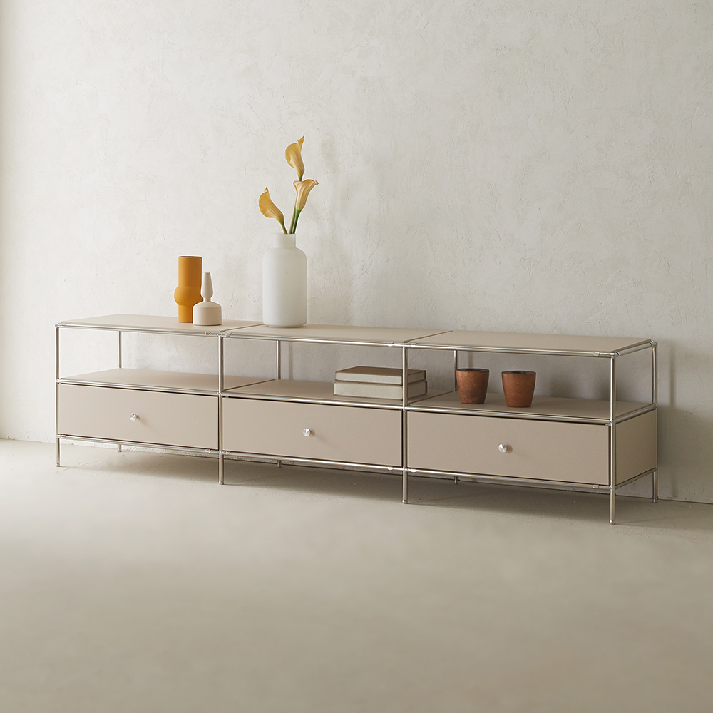 이노센트 스틸라 미드센츄리 2000 낮은 모듈 거실장 선반형 i104180