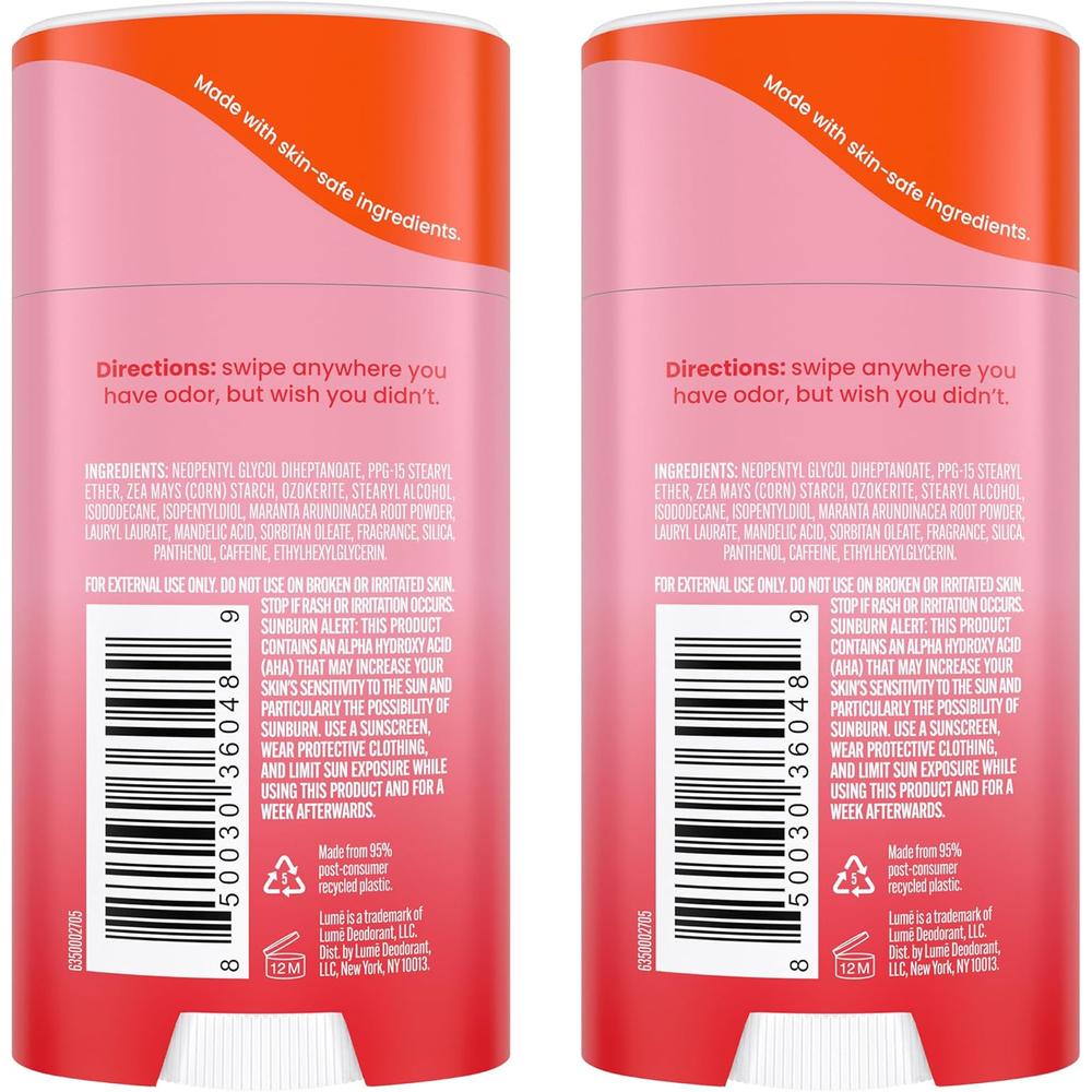LUME 데오드란트 스틱 피오니 로즈 Deodorant 75g (2팩) - 상세 이미지 2