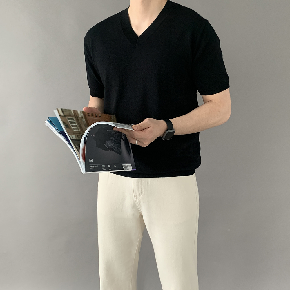 남성여름니트 머슬핏반팔니트 이미지 6