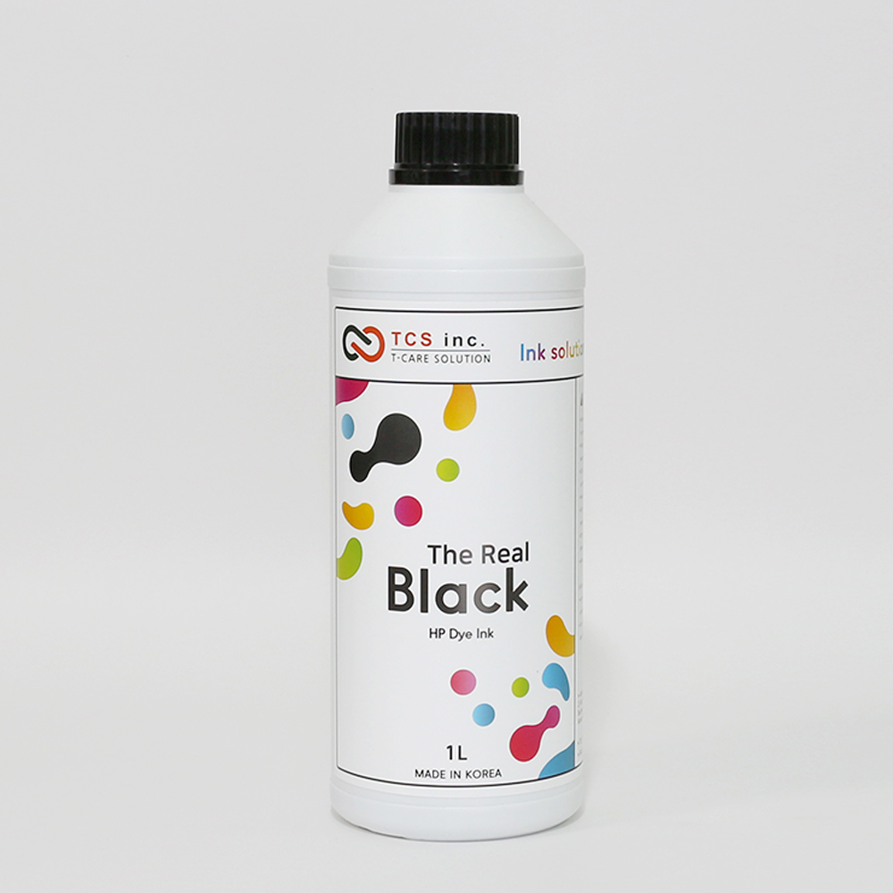 TCS 더리얼잉크 블랙 염료 Dye black 무한잉크 HP CANON 리필잉크 1L 대용량