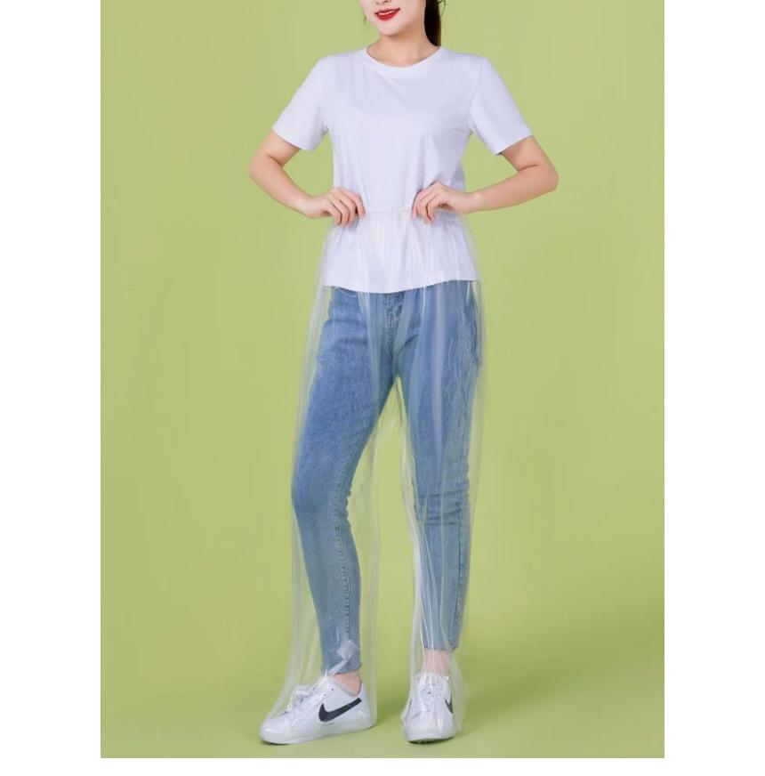 일회용 여성 우비 바지 여름 우비 비닐 상의 이미지 2