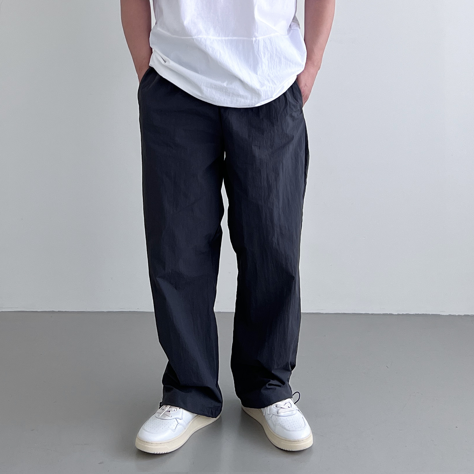 1+1 나일론와이드팬츠 남자바스락팬츠 남자통바지 - 상세 이미지 2