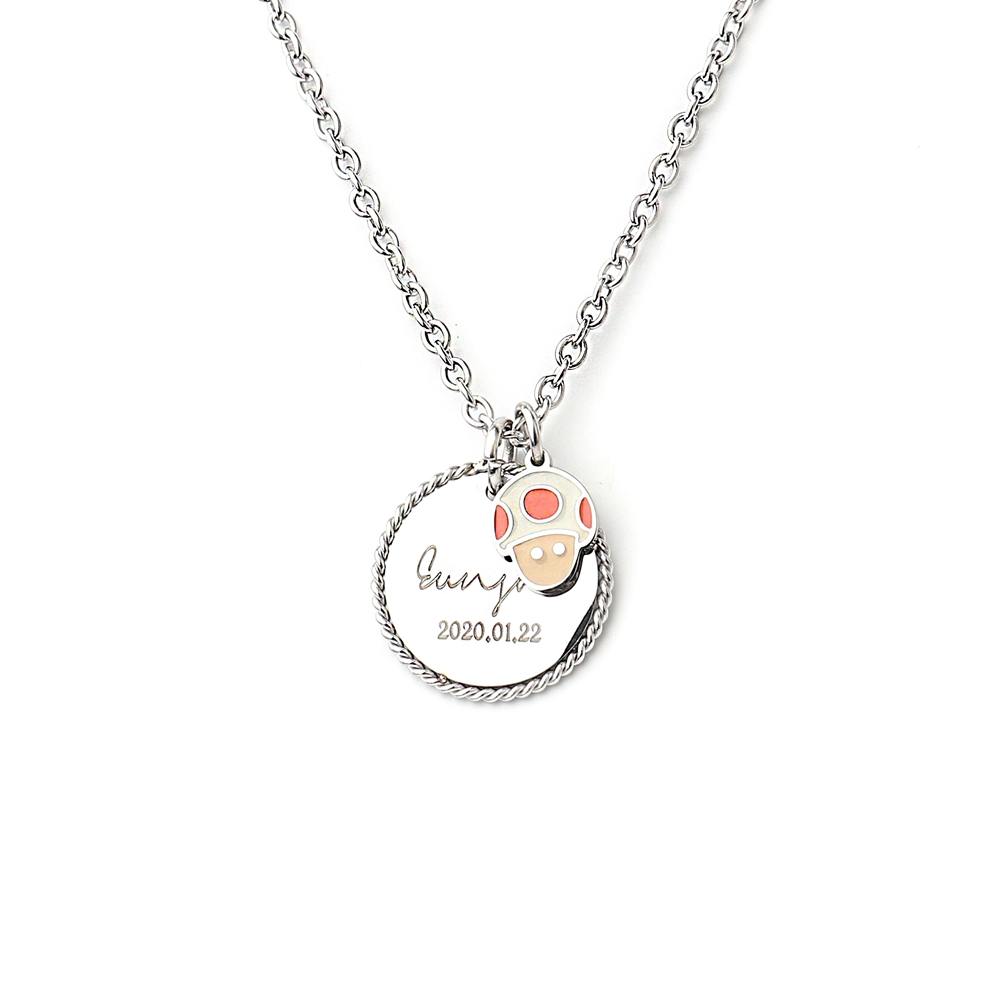 써지컬스틸 참 탄생석 미아방지 목걸이 팔찌용