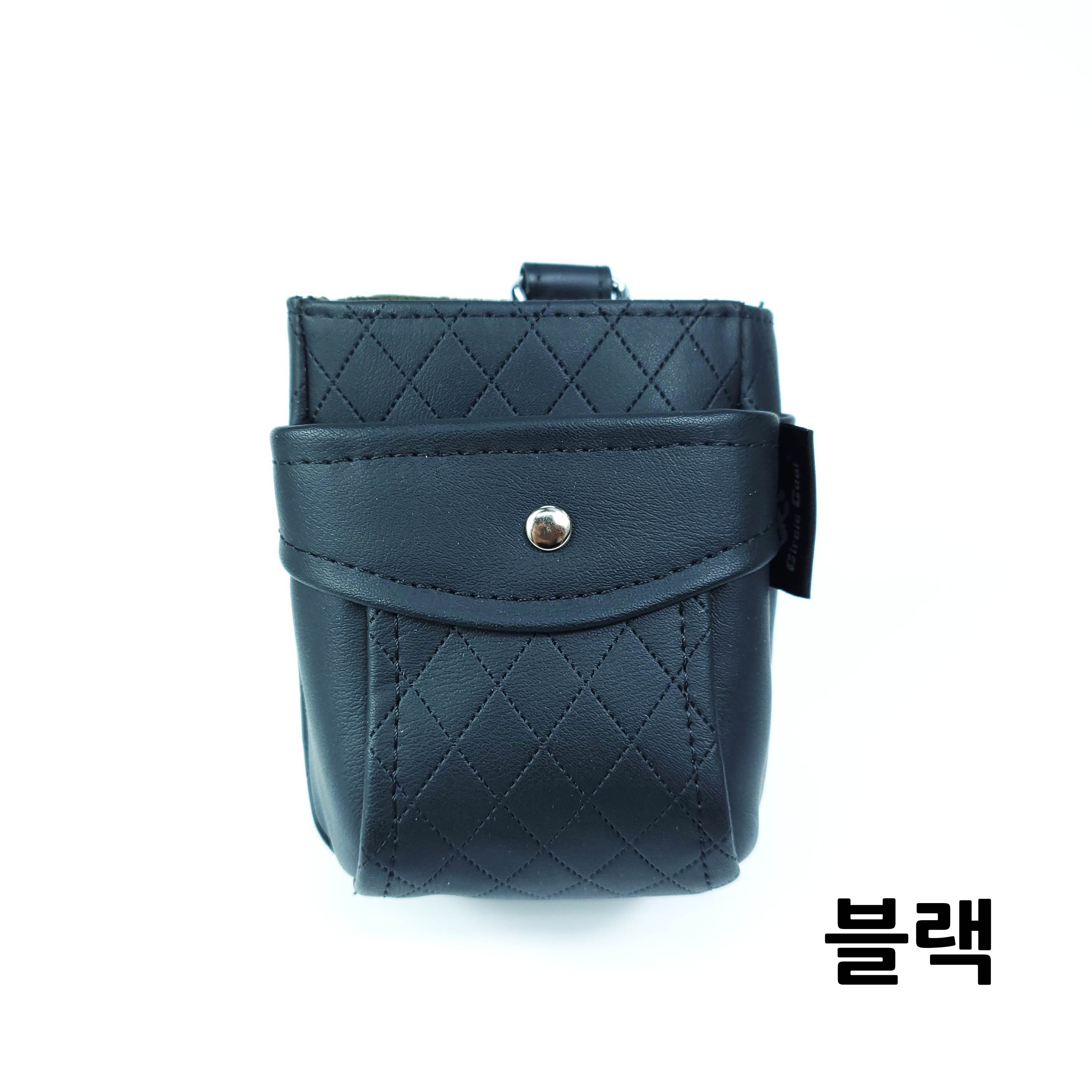1+1 자동차 차량용 가죽 송풍구 수납함 포켓 핸드폰 사이드 수납 거치대 - 상세 이미지 3