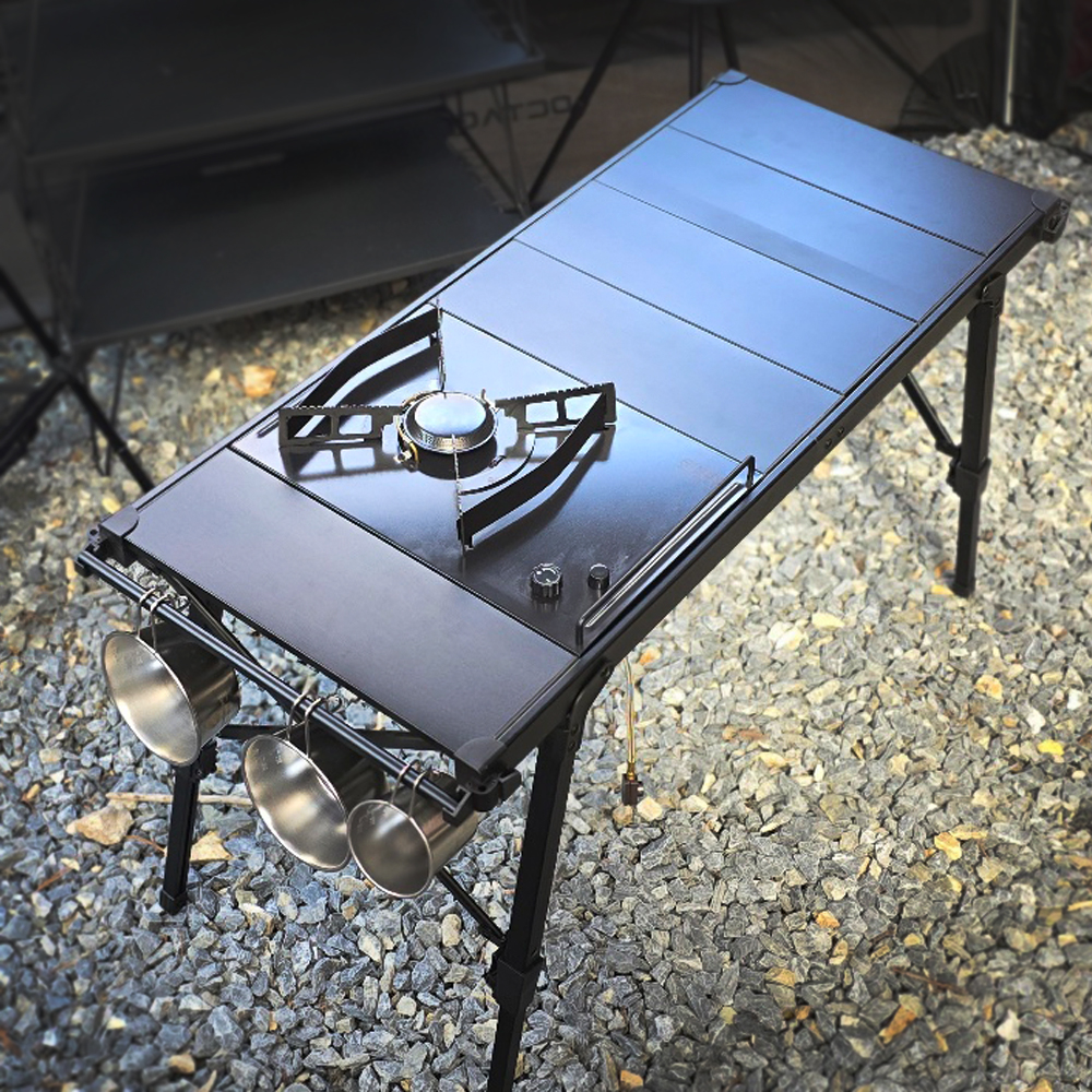 모아이캠핑 높이조절 접이식 경량 IGT 테이블 블랙