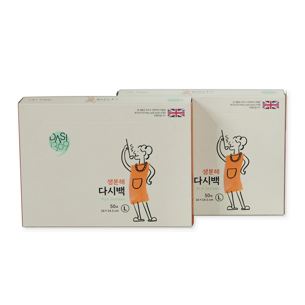 생분해 다시백 대형 50매X2팩 육수망 다시백 국물백 육수거름망 국물망 걸음망 다시팩 - 상품 이미지