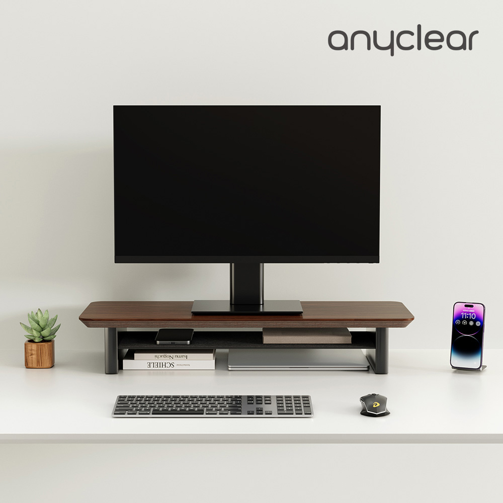 애니클리어 프리미엄 서랍형 2단 선반 랩탑 모니터 받침대 수납 컴퓨터 거치대 LG-50