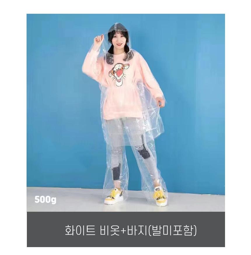 일회용 여성 우비 바지 여름 우비 비닐 상의 이미지 4
