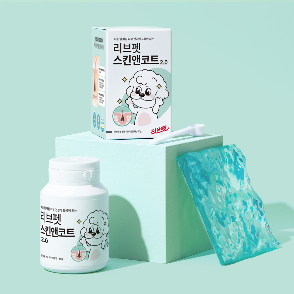리브펫 스킨앤코트 고양이 강아지 피부 영양제 60g, 1개