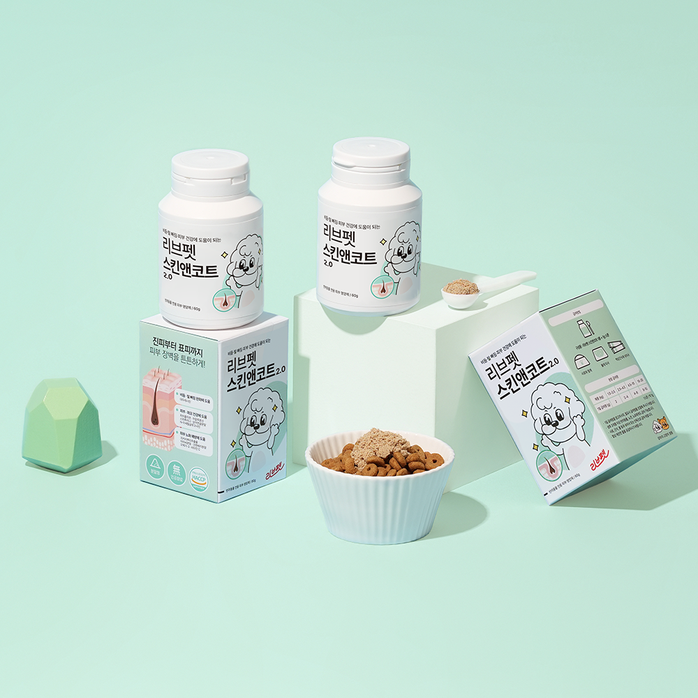 리브펫 스킨앤코트 고양이 강아지 피부 영양제 60g, 1개