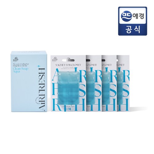 에어후레쉬 옷장샤쉐 클린솝아쿠아향 x 4입 (N4) : 이마트택배