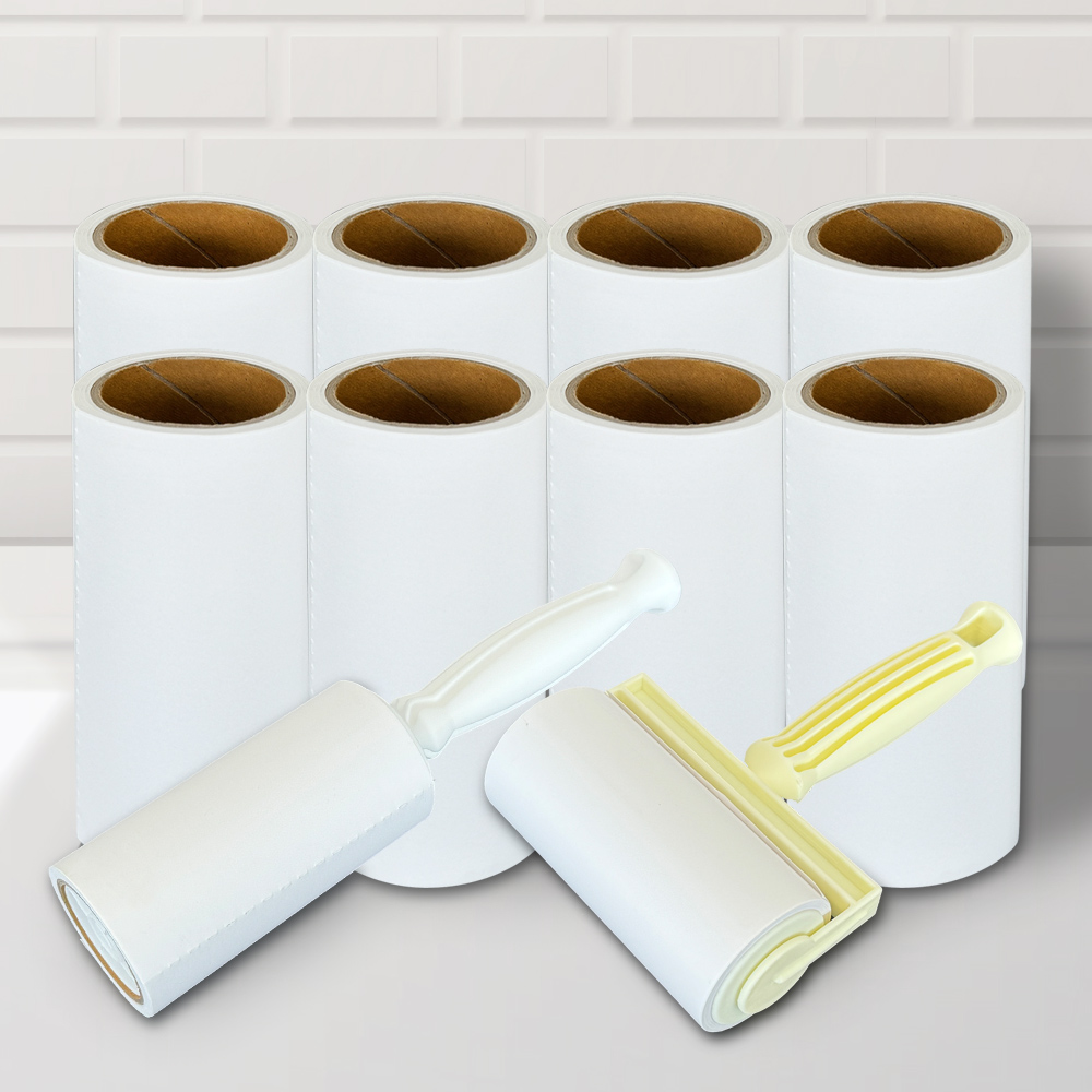 국산 돌돌이 강력 테이프클리너 밀대 고양이털 먼지 청소용 핸들2개+리필10개