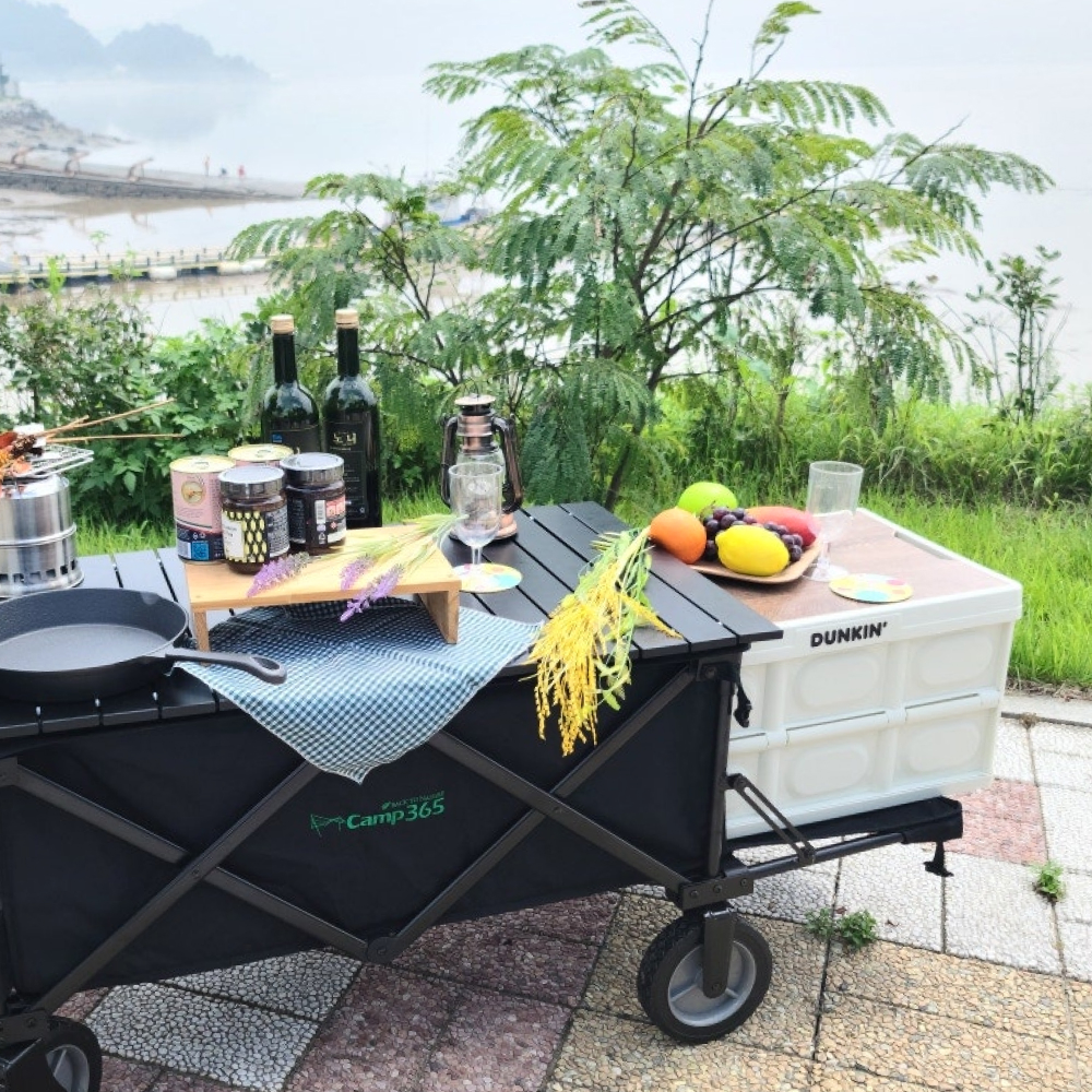 캠프365 캠핑 웨건 캠핑웨건 카트 수레 왜건 대차 접이식 핸드카 손수레 브레이크 뒷문개방