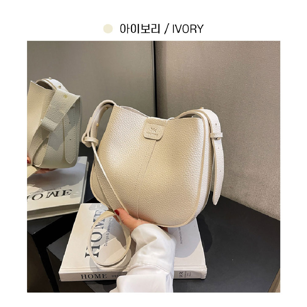 심플한 라운드 미니 크로스백 나들이 외출 캐주얼 핸드백 핸드폰 지갑 작은가방+파우치 - 상세 이미지 4