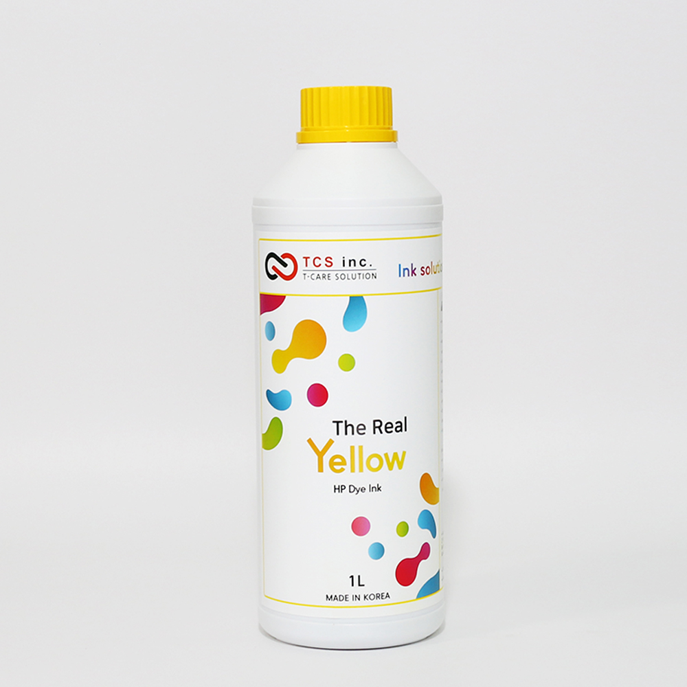 TCS 더리얼잉크 옐로우 염료 Dye Yellow 무한잉크 HP CANON 리필잉크 1L 대용량