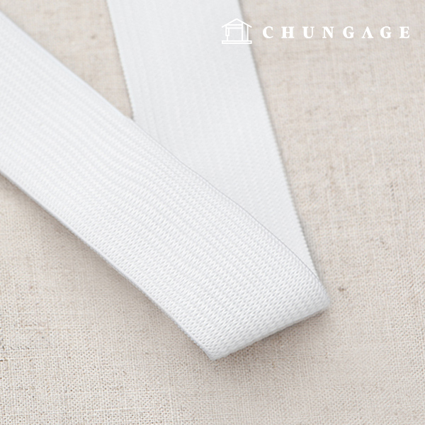 바지고무줄 허리고무밴드 25mm 탄력고무줄 베이직 화이트 76400