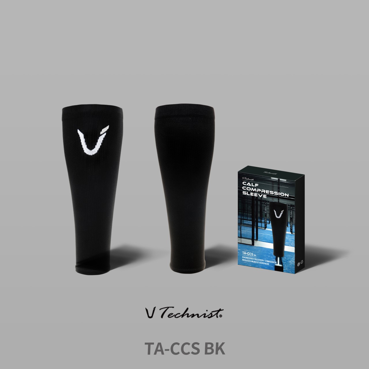 테크니스트 TA-CCS BK 카프 슬리브 종아리 블랙 보호대 배드민턴용품 - 상품 이미지