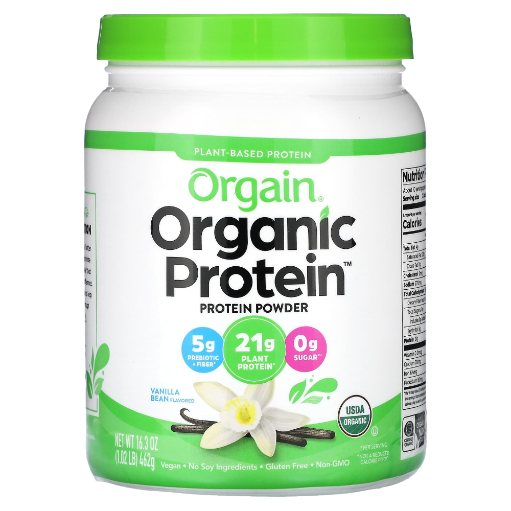 Orgain 프로틴 파우더 식물성 바닐라빈 462g(1.02lbs) - 메인 이미지