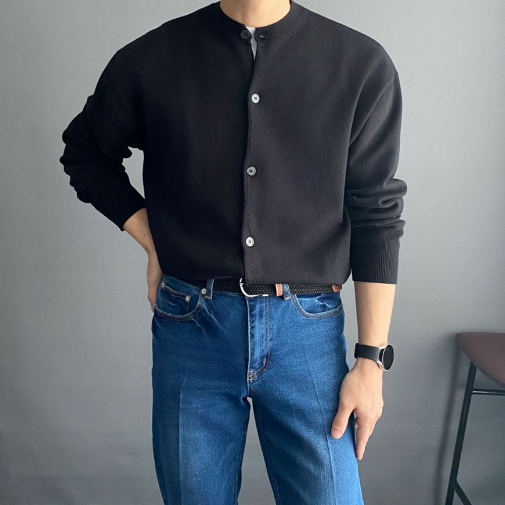 남자라운드가디건 남자 봄 가을 겨울 정장 캐쥬얼 가디건 - 상세 이미지 2