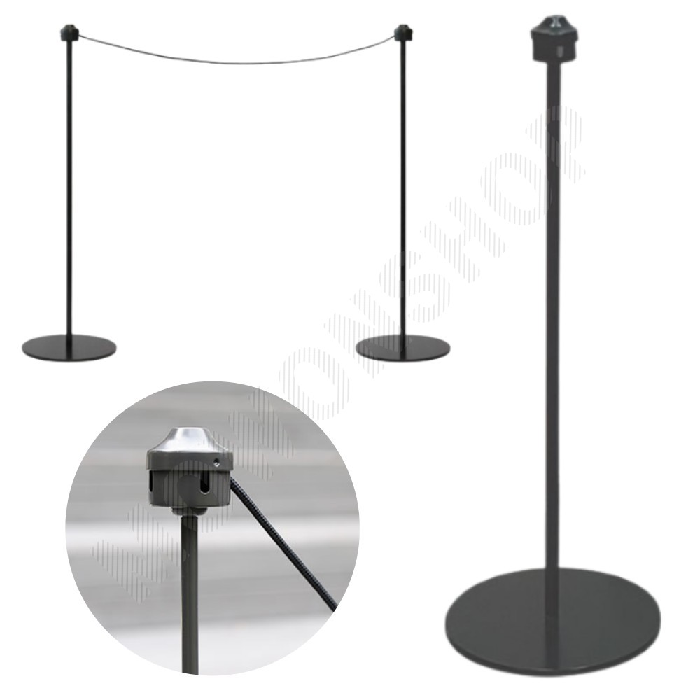 미니 차단봉 전시 갤러리 차단선 라인봉 가이드라인 80cm 진회색 - 상품 이미지