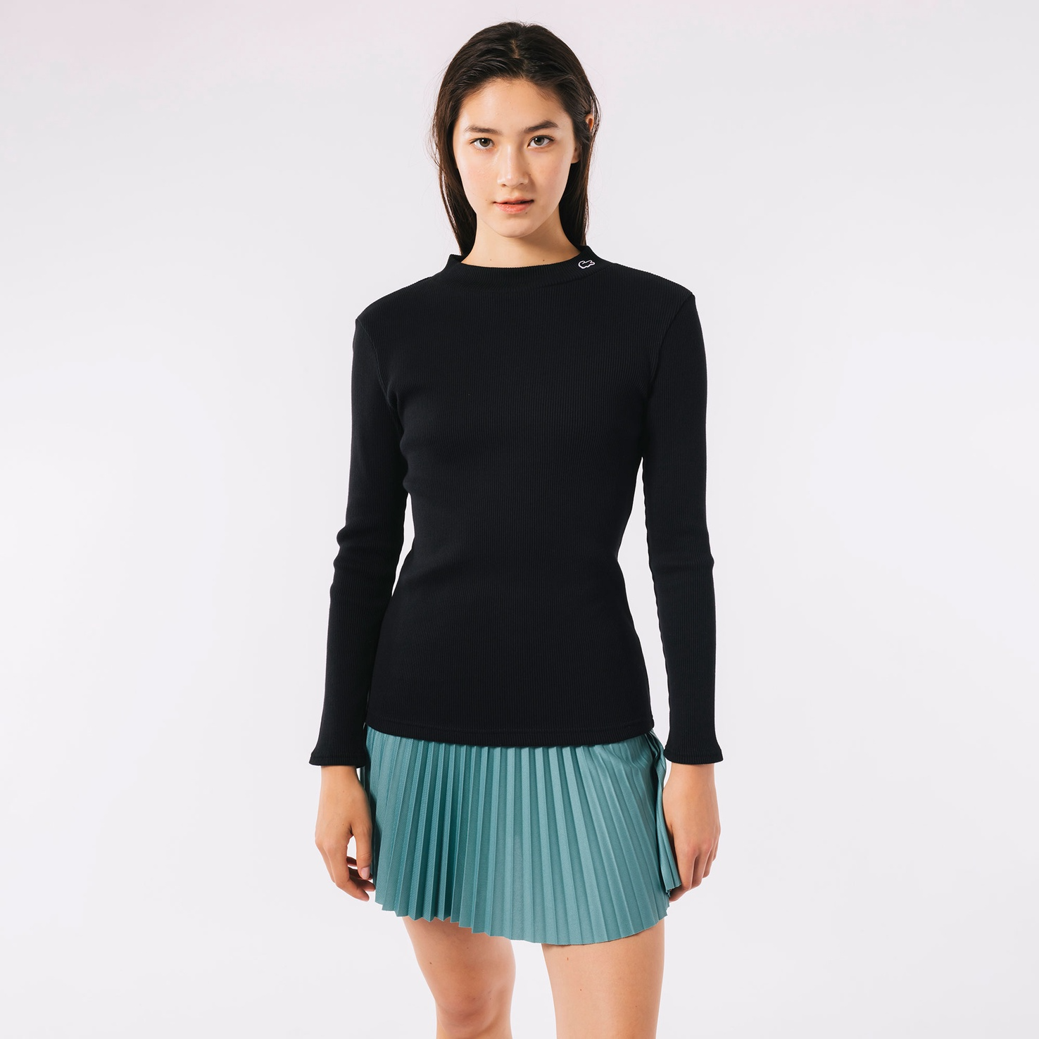 라코스테 여자 반목 모크넥 롱 슬리브 티셔츠 폴라티 3컬러 LACOSTE - 상품 이미지