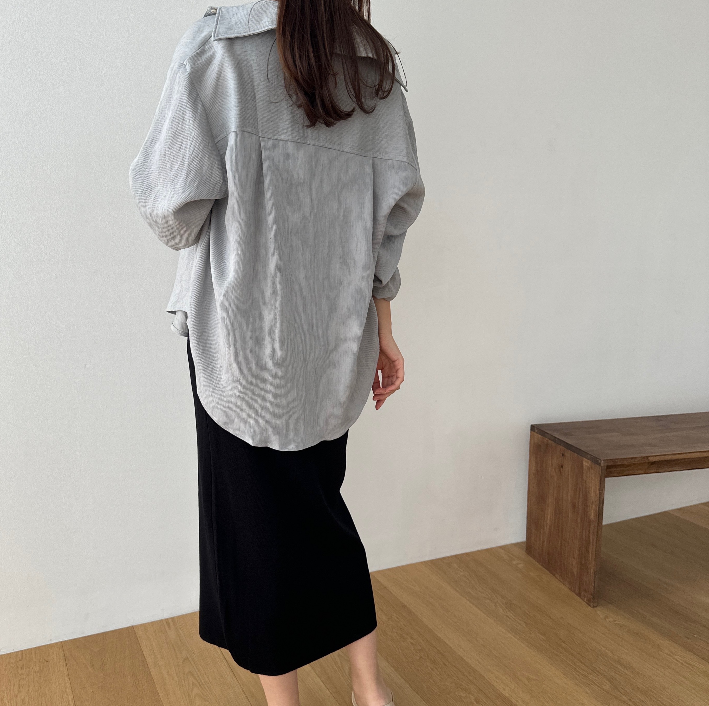 임산부가능 린넨 네추럴 찰랑셔츠 임산부남방 임부복 빅사이즈 오버핏 만삭 상세 이미지 35