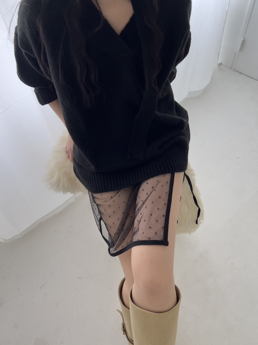 BEST/당일) 시스루 자수 레이어드 스커트 상세 이미지 112