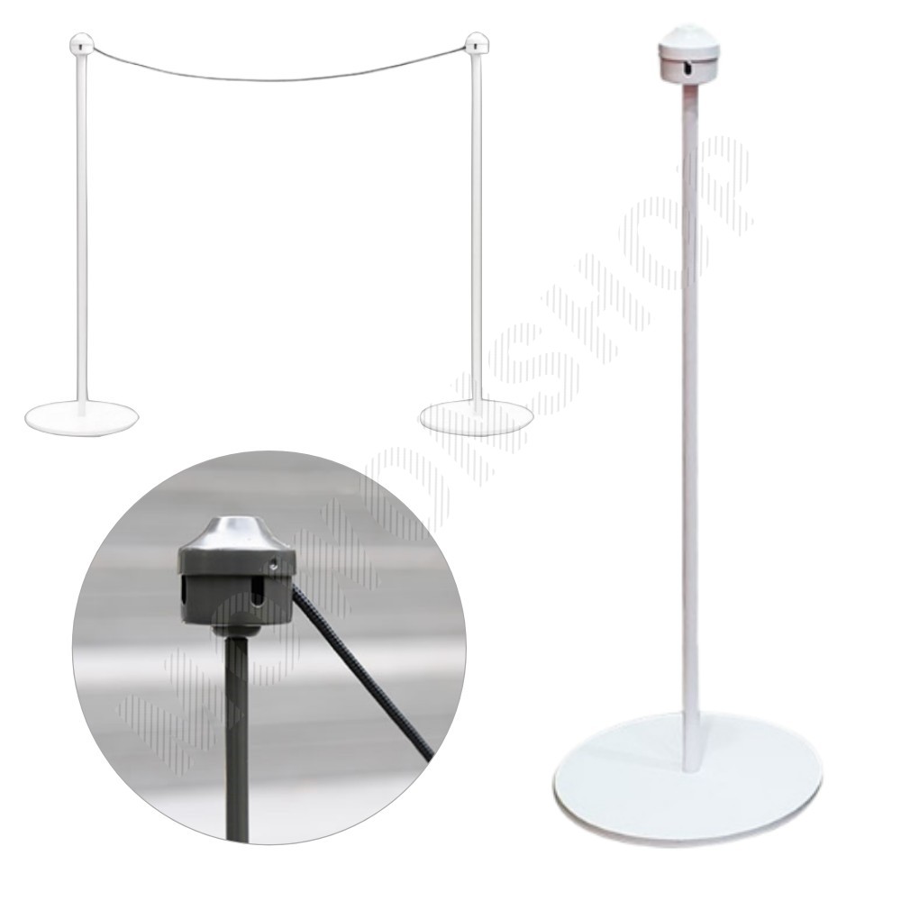 미니 차단봉 전시 갤러리 차단선 라인봉 가이드라인 80cm 흰색 - 상품 이미지