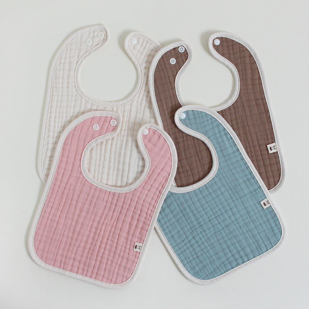 [바니블라썸] 요루거즈 빕 턱받이 아기턱받이 침받이 스카프빕 내츄럴6중거즈