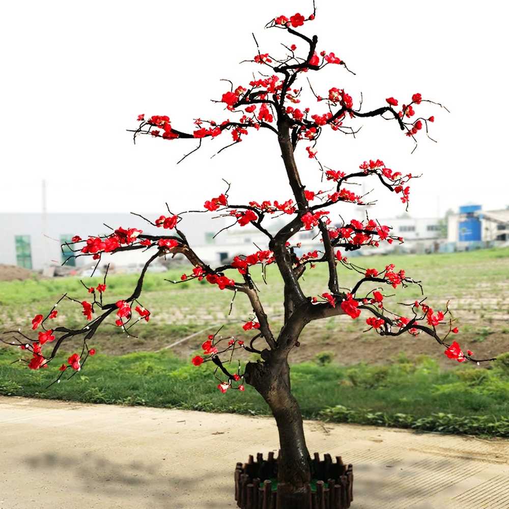 인조목 베란다 매화꽃 무대 전시 매장 매화나무 가지 랜턴울타리잔디바닥판 포함 - 상세 이미지 3