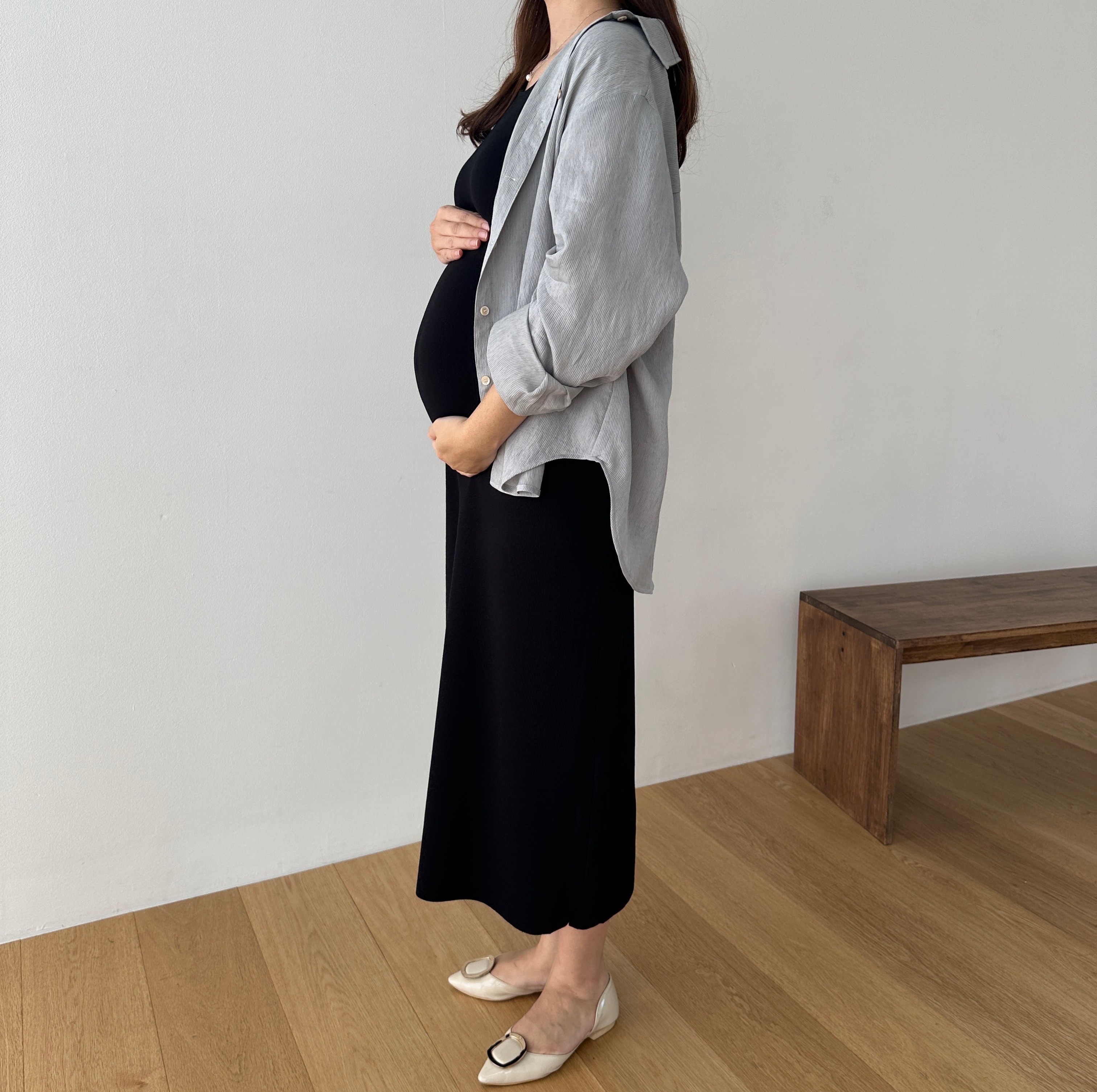 임산부가능 린넨 네추럴 찰랑셔츠 임산부남방 임부복 빅사이즈 오버핏 만삭 상세 이미지 37