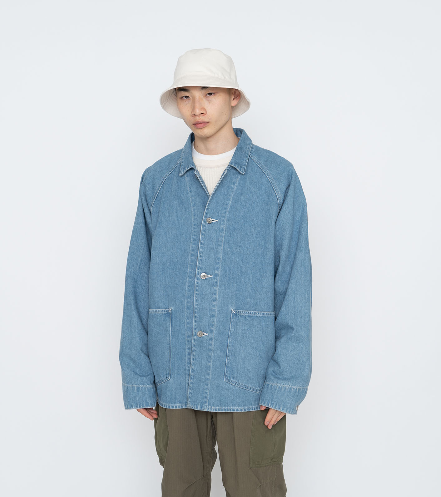 nanamica 나나미카 데님 자켓 내추럴 인디고 재킷 블리치 24SS - 상세 이미지 3