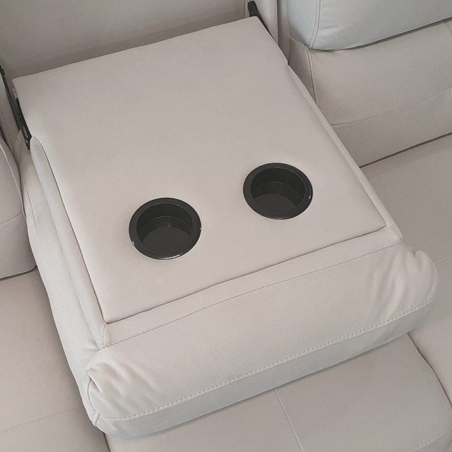 스코나 마넌트 아쿠아텍스 패브릭 전동 리클라이너 소파 스툴미포함, 크림베이지, 3인용