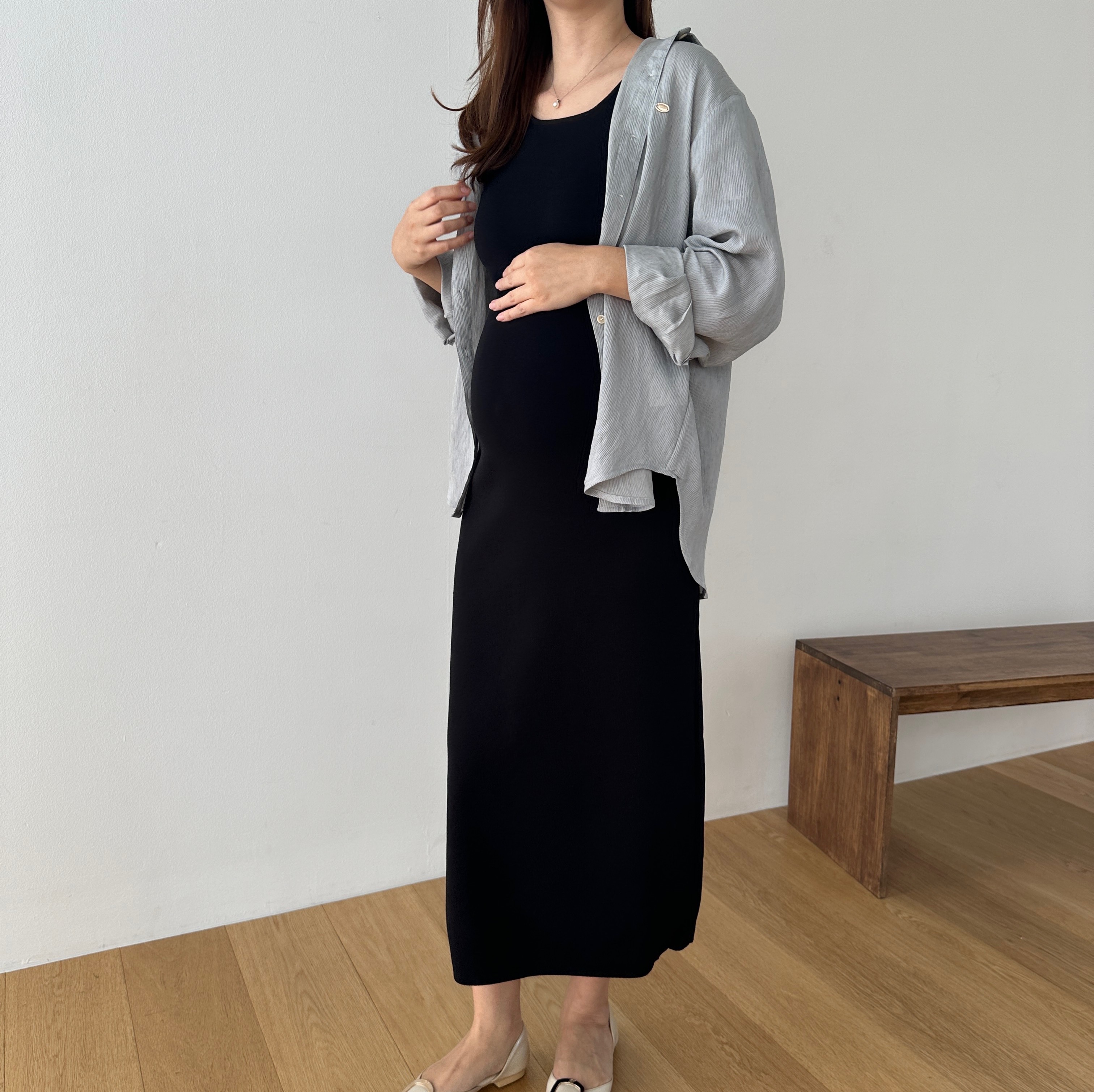 임산부가능 린넨 네추럴 찰랑셔츠 임산부남방 임부복 빅사이즈 오버핏 만삭 상세 이미지 31