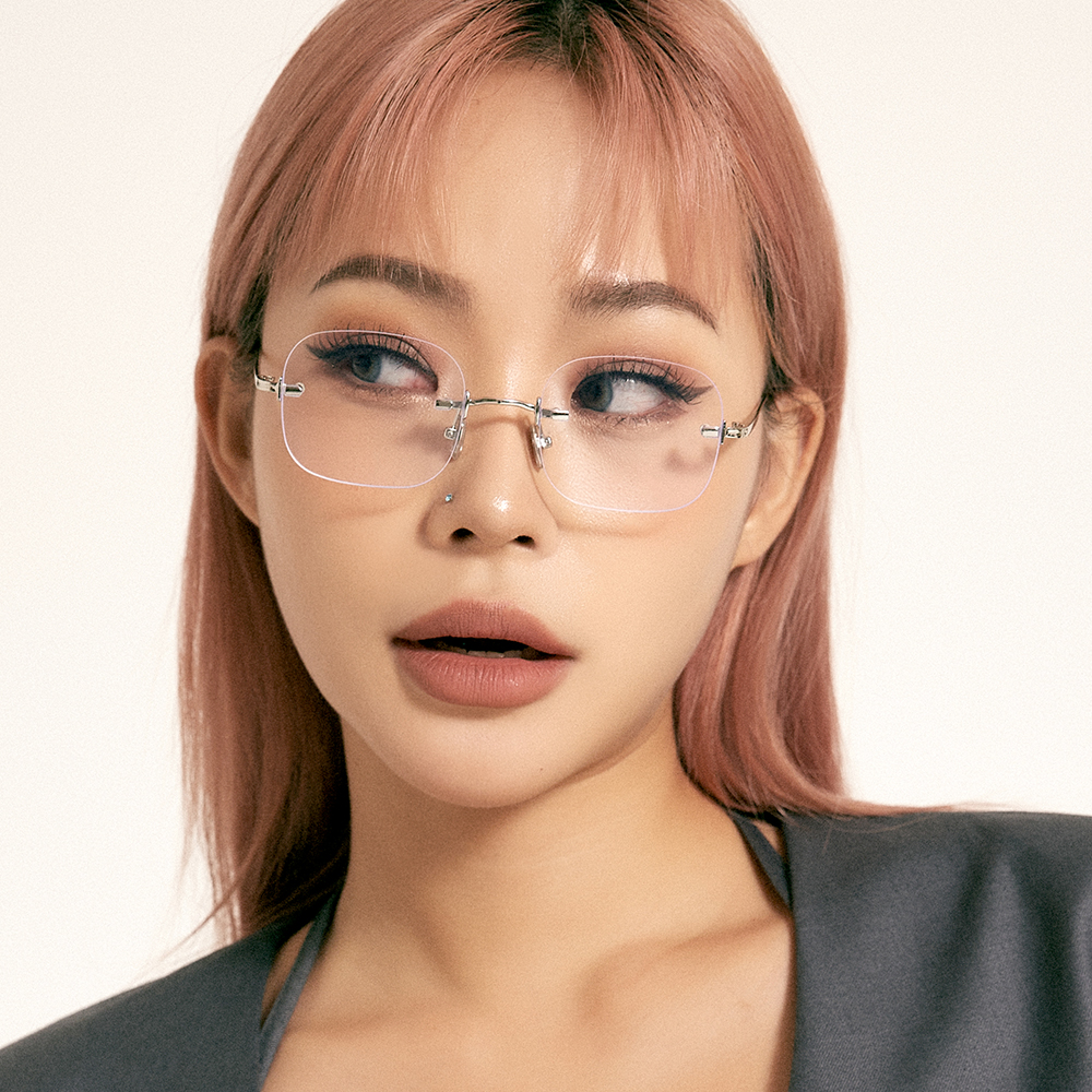 긱시크안경 패션 무테 안경 금테 가벼운 안경테 여자 너드 - 상세 이미지 3