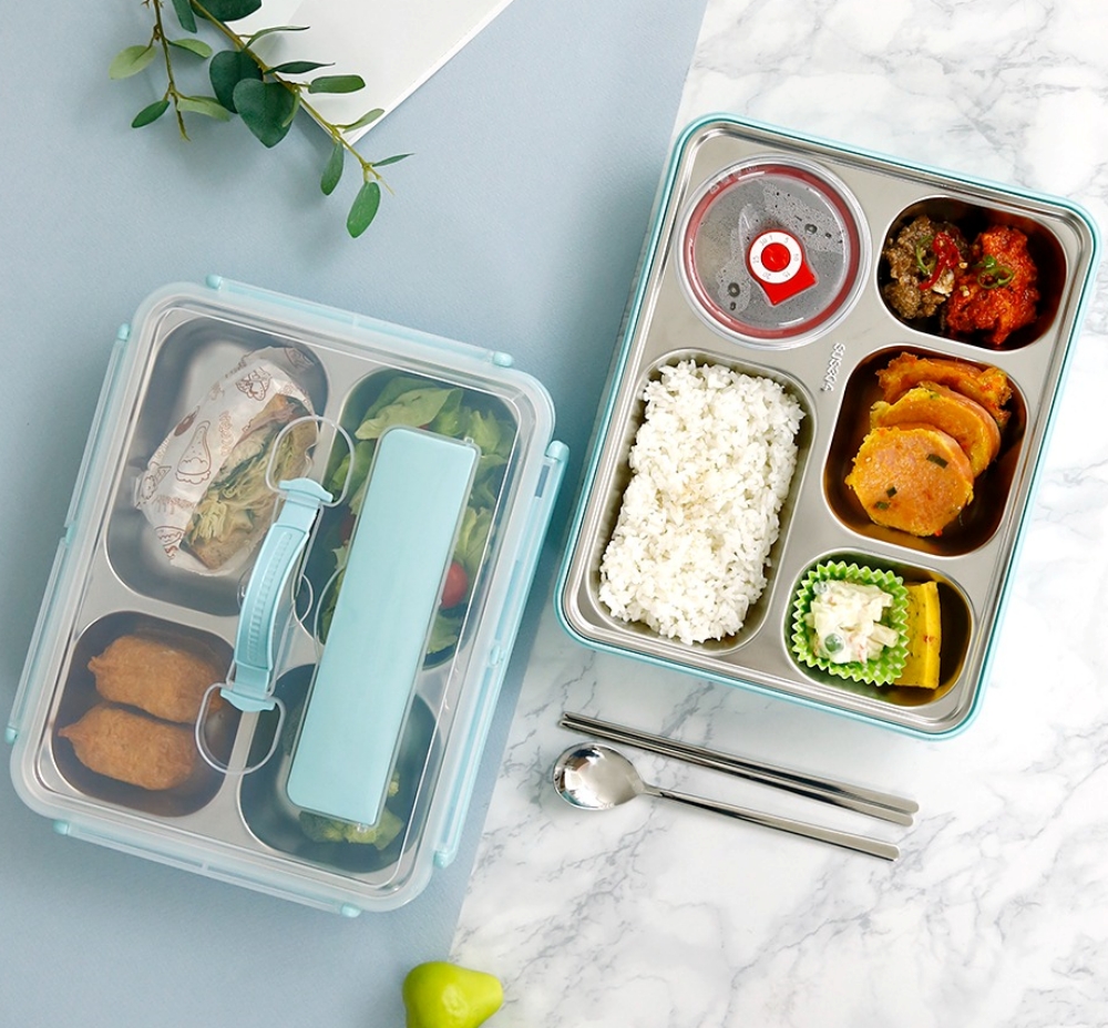 뚜껑 스텐 식판 다이어트 식판 유아 어린이 성인 도시락 런치박스