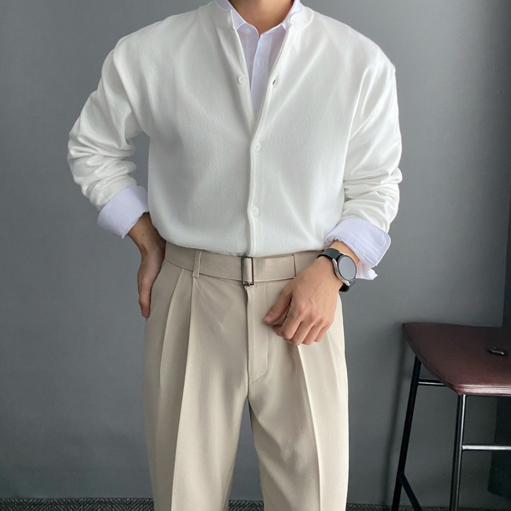 남자라운드가디건 남자 봄 가을 겨울 정장 캐쥬얼 가디건 - 상세 이미지 4