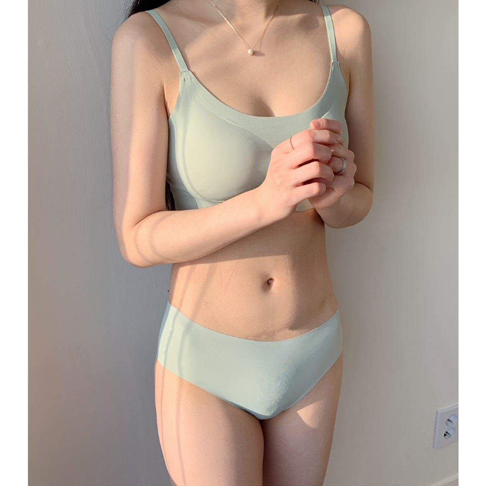 후크없는브라 심리스 와이어없는 와이어리스 브라팬티세트 이미지 6