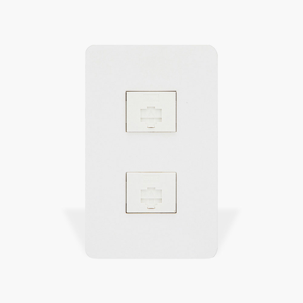 디아트 8P 인터넷 2구 화이트 랜콘센트 화이트 이미지 2