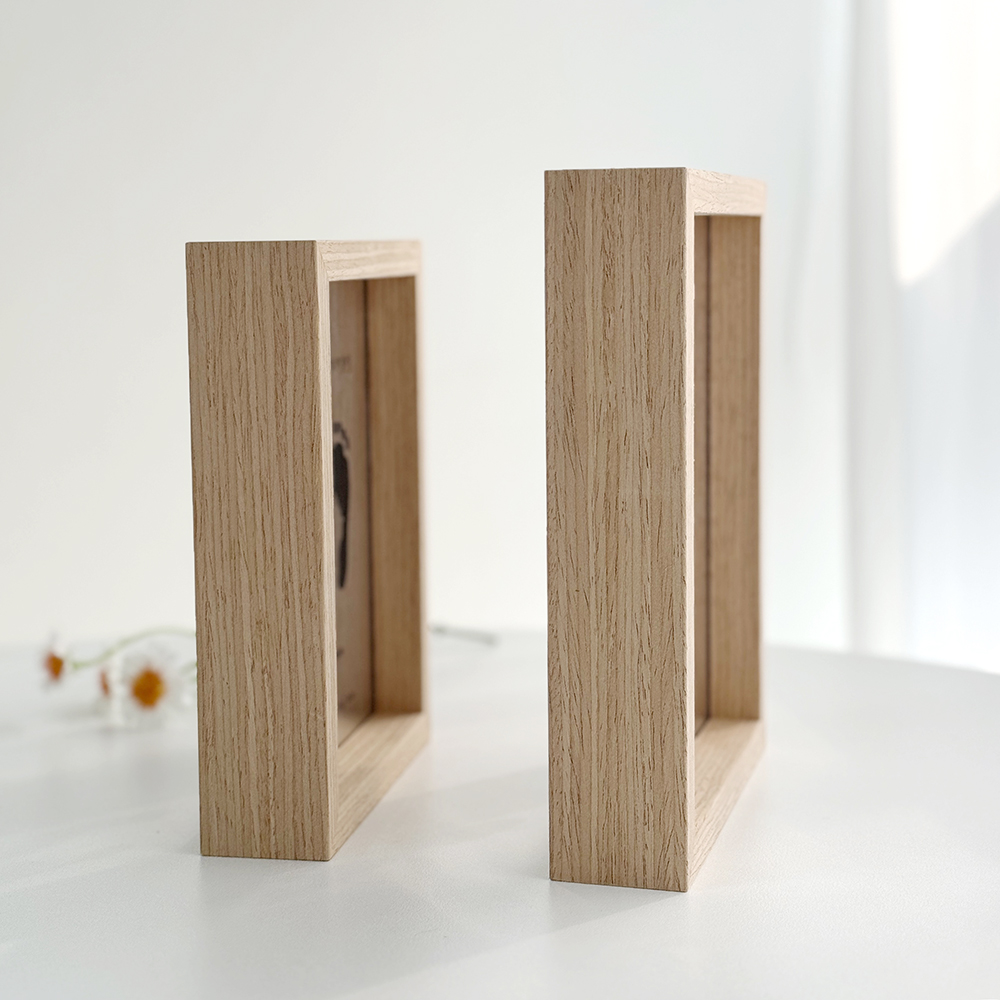 아기 발도장 액자 손발조형물 이중 투명액자 5x7, 문장 상단 위치, 영문서체 1