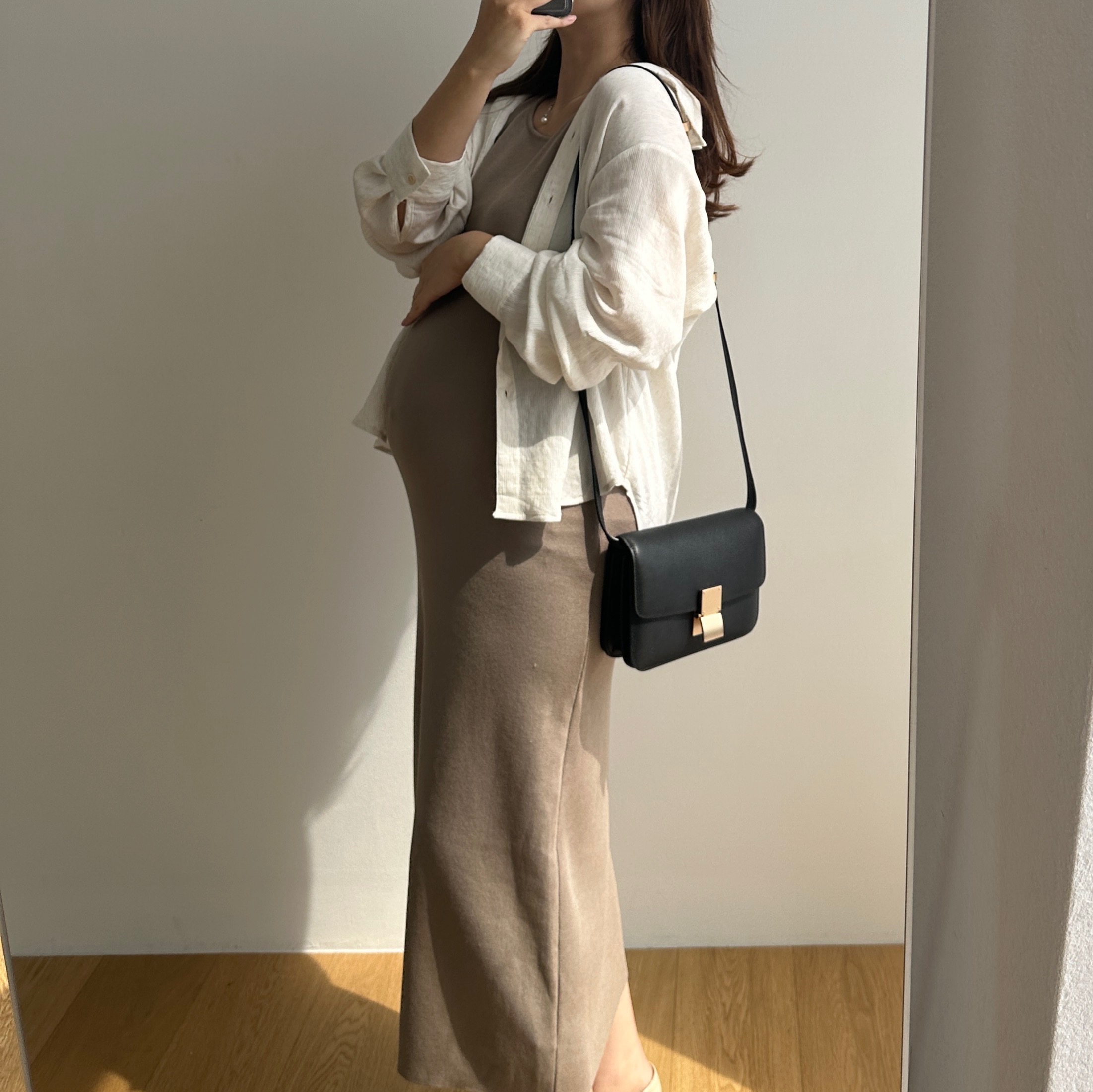 임산부가능 린넨 네추럴 찰랑셔츠 임산부남방 임부복 빅사이즈 오버핏 만삭 상세 이미지 8