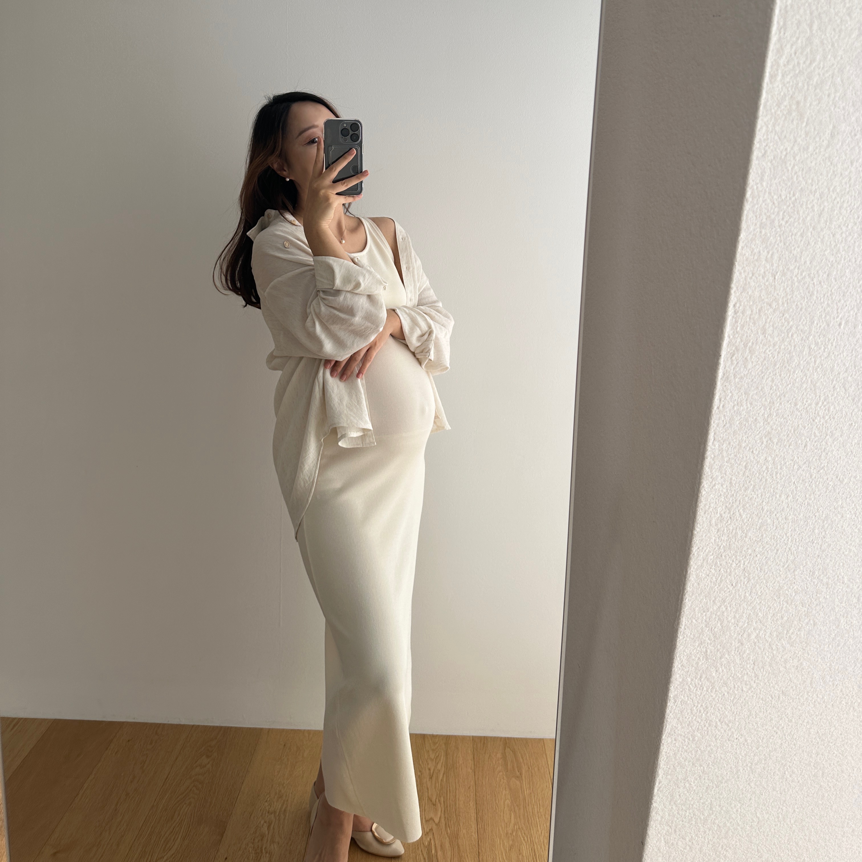 임산부가능 린넨 네추럴 찰랑셔츠 임산부남방 임부복 빅사이즈 오버핏 만삭 상세 이미지 20