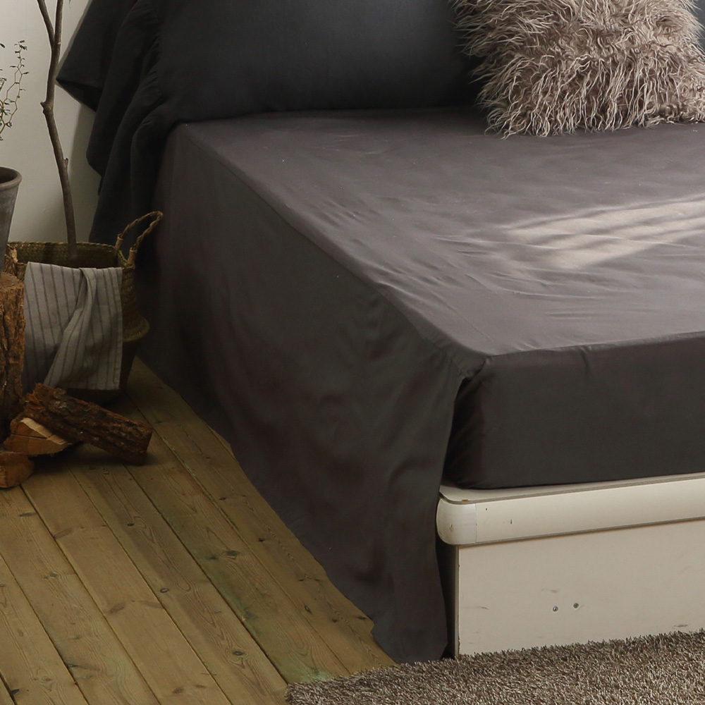 순면 투 매트리스 커버 높은 침대 시트 차콜 슈퍼 싱글