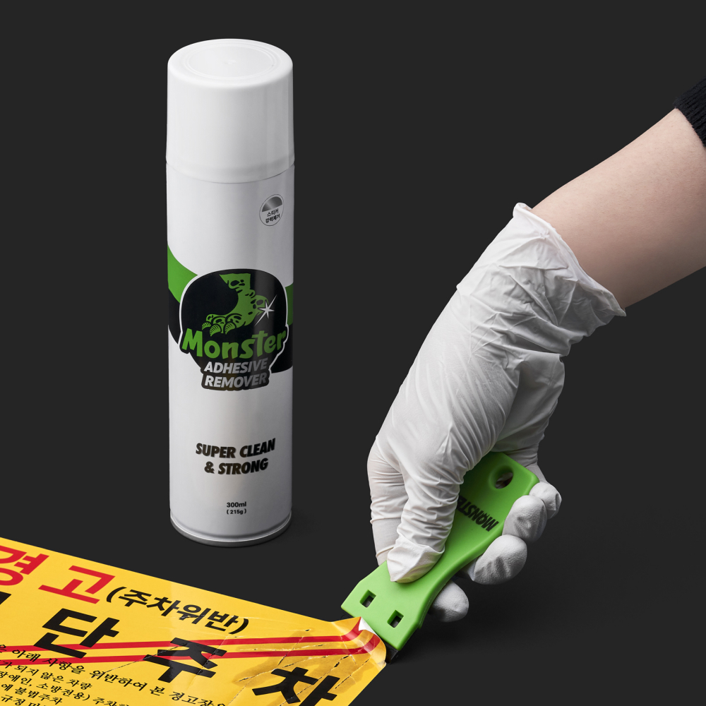 몬스터 겔 엑스퍼트 스티커 타르 자국 제거 2종 세트 (스티커 제거제 300ml+스크래퍼+교체형 칼날 30p) 이미지 2